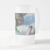 Snowman de Noël Frosted 16 oz de verre givré Mug (Devant droit)