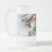 Snowman de Noël Frosted 16 oz de verre givré Mug (Gauche)