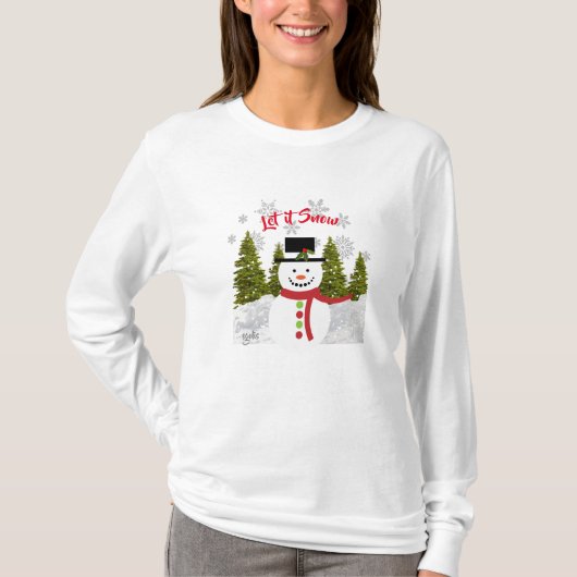 Snowman de Noël / Let it Snow T-Shirt (Devant)