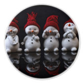 Snowman Design Ceramic Knob Keramische Knop (Voorkant)