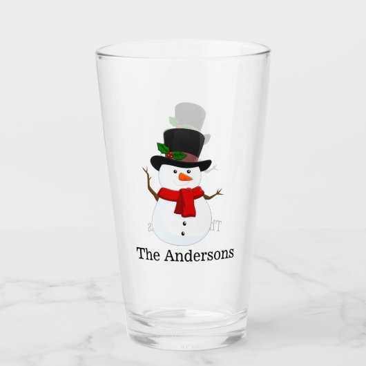 Snowman Design Drink glas (Voorkant)