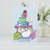 Snowman die cadeaus koelt (Staand voorkant)