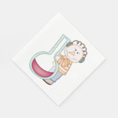 Snowman die de temperatuur controleert servet (Hoek)