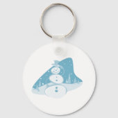 Snowman die een bovenste hoed heeft sleutelhanger (Achterkant)