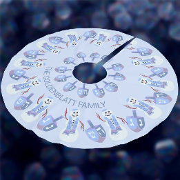 Snowman Dreidels Hanukkah Pattern Chrismukkah Kerstboom Rok