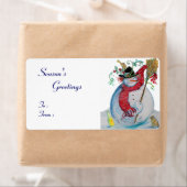 SNOWMAN DRUNKEN MET VOGELS ETIKET (Insitu)