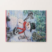 Snowman, écureuil, raton laveur, opossum Puzzle (Horizontal)