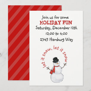 Snowman Editable Invitation Kaart