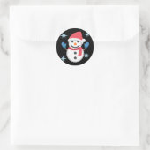 Snowman Emoji Ronde Sticker (Tas)