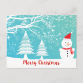 Snowman en Abstracte sneeuwvlokken Briefkaart (Voorkant)