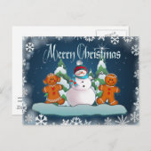 SNOWMAN EN GINGERBREAD KIND VAN SHARON SHARPE BRIEFKAART (Voorkant / Achterkant)