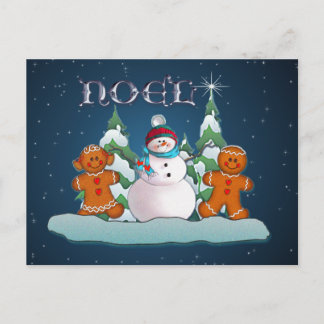 SNOWMAN EN GINGERBREAD KIND VAN SHARON SHARPE FEESTDAGENKAART