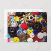 Snowman en Gingerbrood Mannen Buttonnen Briefkaart (Voorkant / Achterkant)