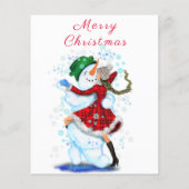 Snowman en Girl Dance Kerstbrochure Flyer (Achterkant)