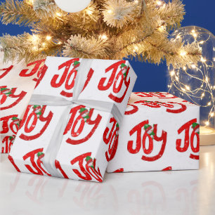 Snowman en Joy in Snowflakes Cadeaupapier