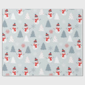Snowman en kerstbomen kerstpatronen cadeaupapier (Vlak)