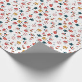 Snowman en kerstlampjes Persoonlijke feestdag Cadeaupapier (Hoek)