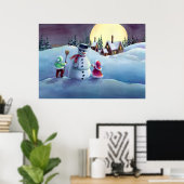 SNOWMAN EN KINDEREN van SHARON SHARPE Poster (Thuiskantoor)