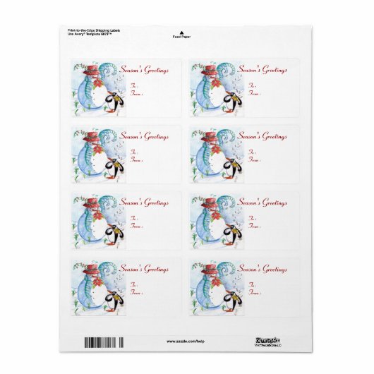 SNOWMAN EN PENGUIN WINTERSERENADE ETIKET (Full Sheet)