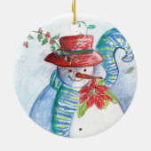 SNOWMAN EN PENGUIN WINTERSERENADE KERAMISCH ORNAMENT (Achterkant)