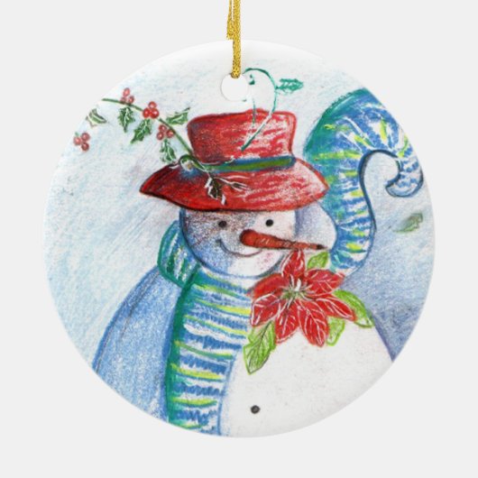 SNOWMAN EN PENGUIN WINTERSERENADE KERAMISCH ORNAMENT (Achterkant)