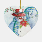 SNOWMAN EN PENGUIN WINTERSERENADE KERAMISCH ORNAMENT (Achterkant)