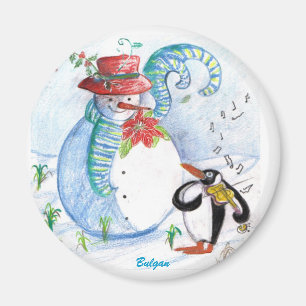 SNOWMAN EN PENGUIN WINTERSERENADE MAGNEET