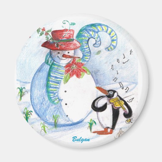 SNOWMAN EN PENGUIN WINTERSERENADE MAGNEET (Voorkant)