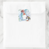 SNOWMAN EN PENGUIN WINTERSERENADE VIERKANTE STICKER (Tas)