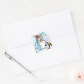 SNOWMAN EN PENGUIN WINTERSERENADE VIERKANTE STICKER (Envelop)