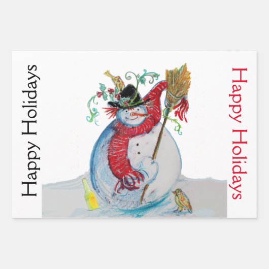 SNOWMAN EN PENGUIN'S SERENADE-kerstwrapping Inpakpapier Vel (Voorkant 2)