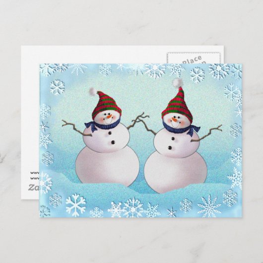 SNOWMAN EN PETTEN VAN SHARON SHARPE BRIEFKAART (Voorkant / Achterkant)