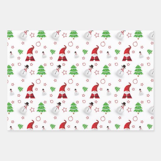 Snowman en Santa Claus Inpakpapier Vel (Voorkant)