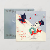 Snowman en Schotse kerstkaart (Voorkant / Achterkant)