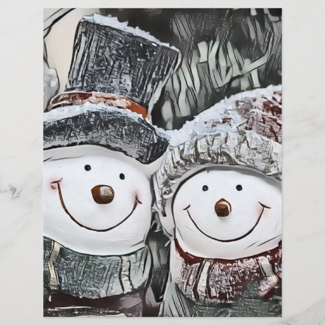 Snowman en Sneeuwvrouw tekenen (Voorkant)