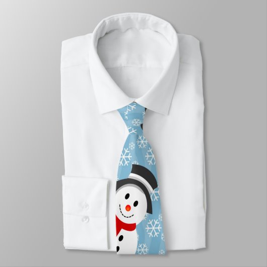 Snowman en Snowflake Pattern Stropdas (Gebonden)