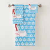 Snowman en Snowflakes Bad Handdoek (Insitu)