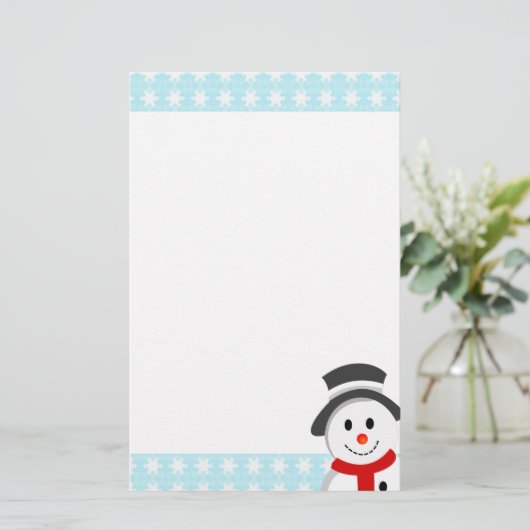 Snowman en Snowflakes Briefpapier (Staand voorkant)