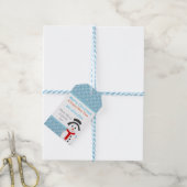 Snowman en Snowflakes Cadeaulabel (Met Touw)