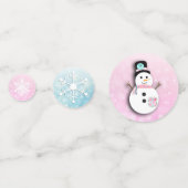 Snowman en Snowflakes kerstFeestdagen Confetti (Voorkanten)