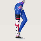 Snowman en Snowflakes op je kerst Leggings (Rechts)