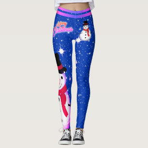 Snowman en Snowflakes op je kerst Leggings
