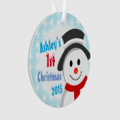 Snowman en Snowflakes Ornament (voorkant)