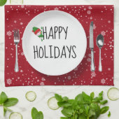 Snowman en Snowflakes Theedoek (Gevouwen)