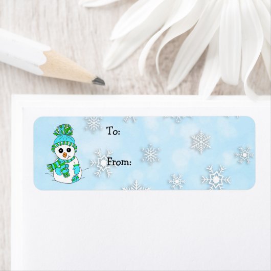 Snowman en Snowflakes van en naar Etiket (Insitu)