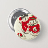 Snowman en Snowoman Round Button (Voorkant /achterkant)