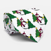 Snowman en Stropdas met kerstbomen (Opgerold)