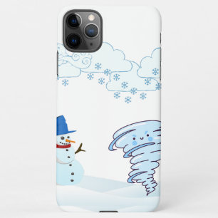 Snowman en wind in de winter iPhone 11Pro max hoesje