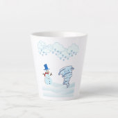 Snowman en wind in de winter latte mok (Voorkant)