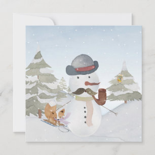 Snowman en Winter Woodland Friends